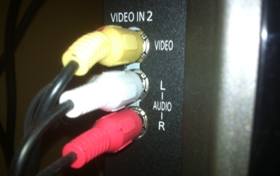 Picture of RCA inputs on TV