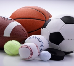 Football, baseball, basketball images